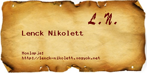 Lenck Nikolett névjegykártya